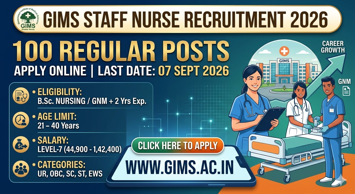 GIMS Greater Noida Staff Nurse Vacancy 2026