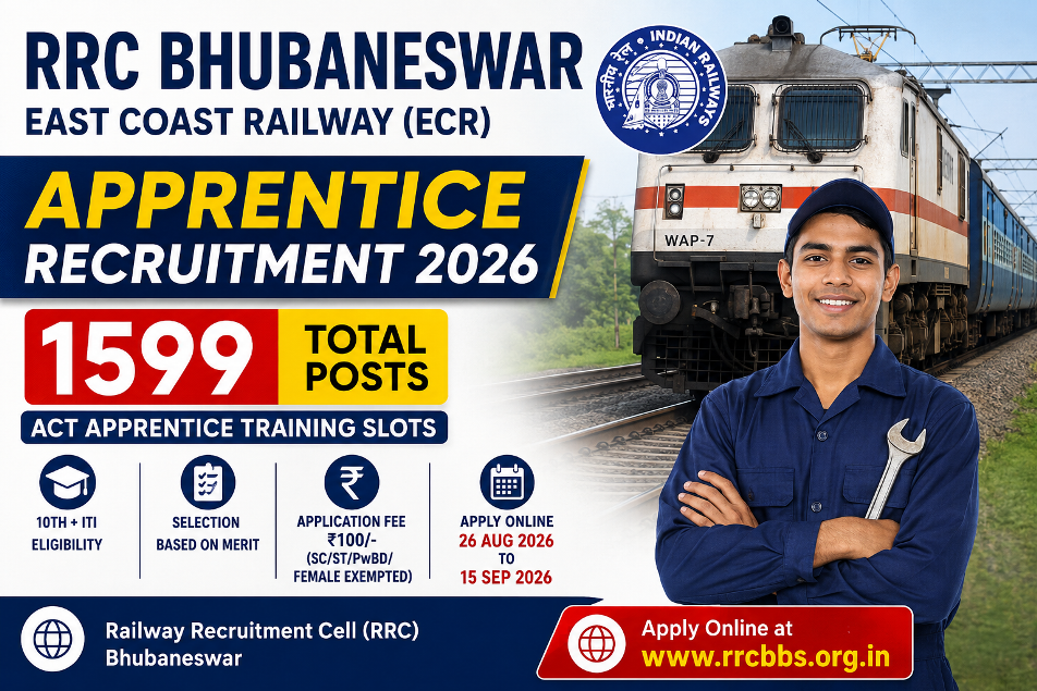 RRC Bhubaneswar East Coast Railway Apprentice Recruitment 2026