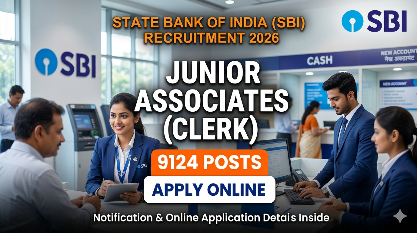 State Bank of India SBI Junior Associates Clerk Recruitment 2026