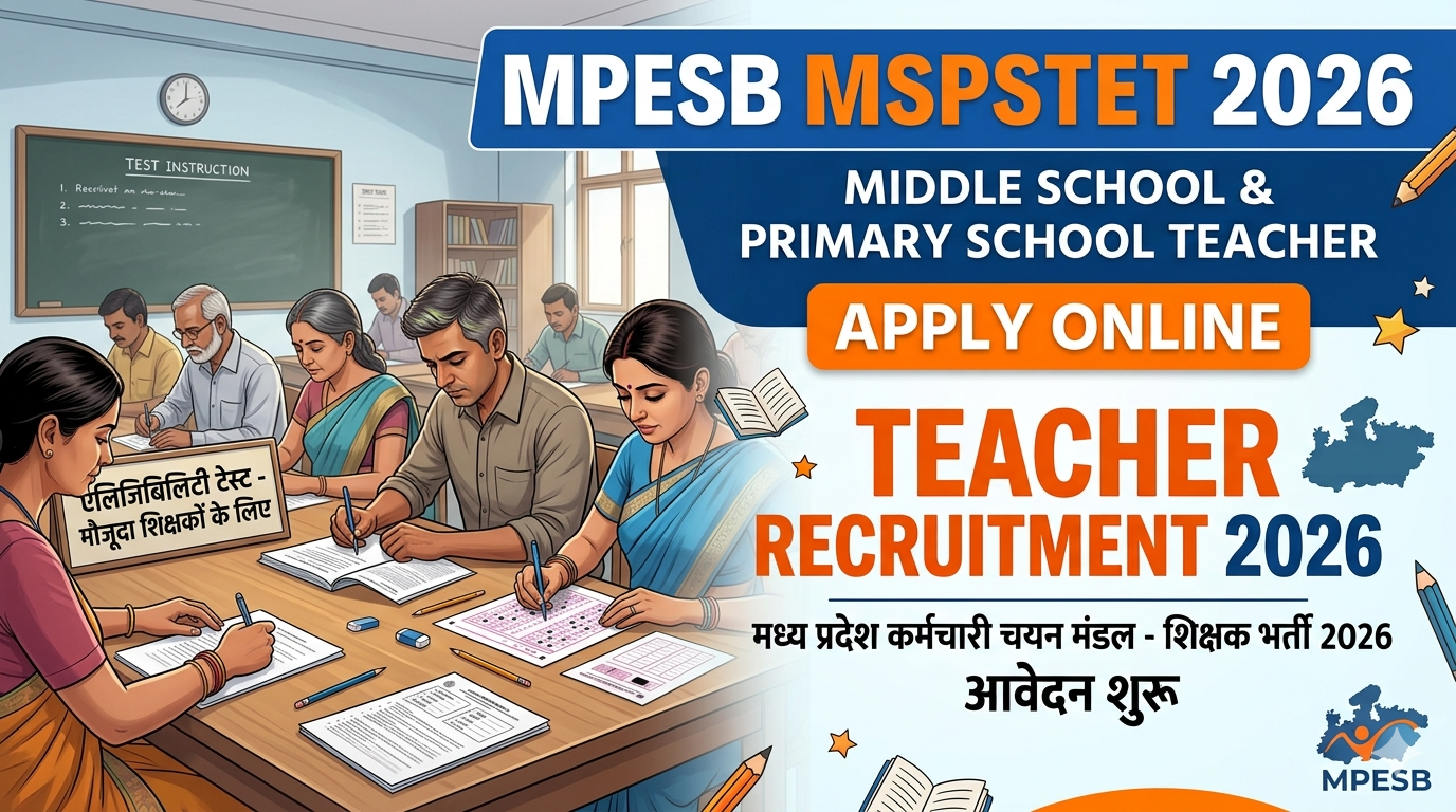 MPESB Middle School and Primary School Teacher MSPSTET 2026 Apply Online